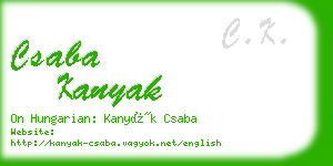 csaba kanyak business card